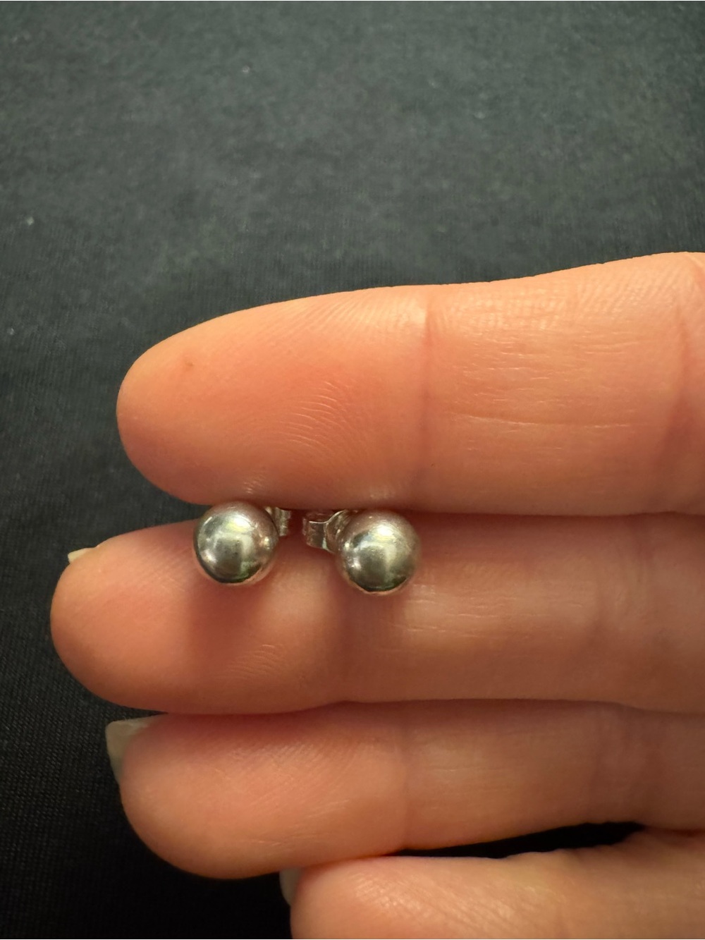 Sterling Silver 5mm Ball Stud Earrings - Picture 3 of 4